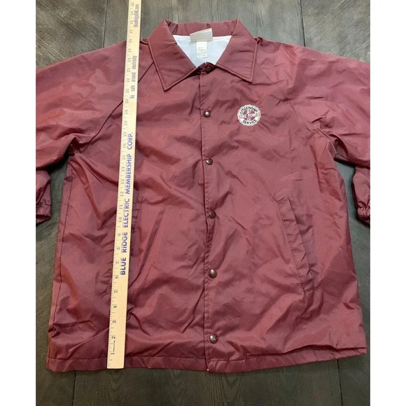 Vintage Hartwell Satin Jacket Duke Power Citizenship Service Burgundy Medium USA - Picture 8 of 10